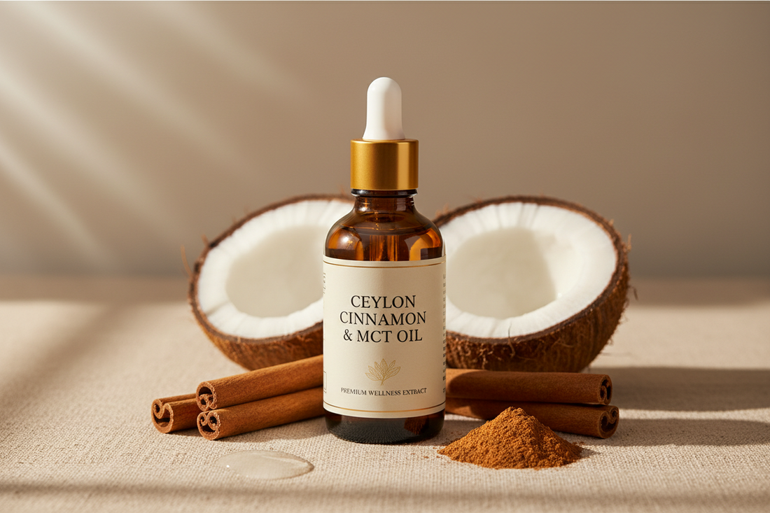 12:1 True Ceylon cinnamon extract capsules with MCT oil supporting blood sugar balance and metabolic wellness