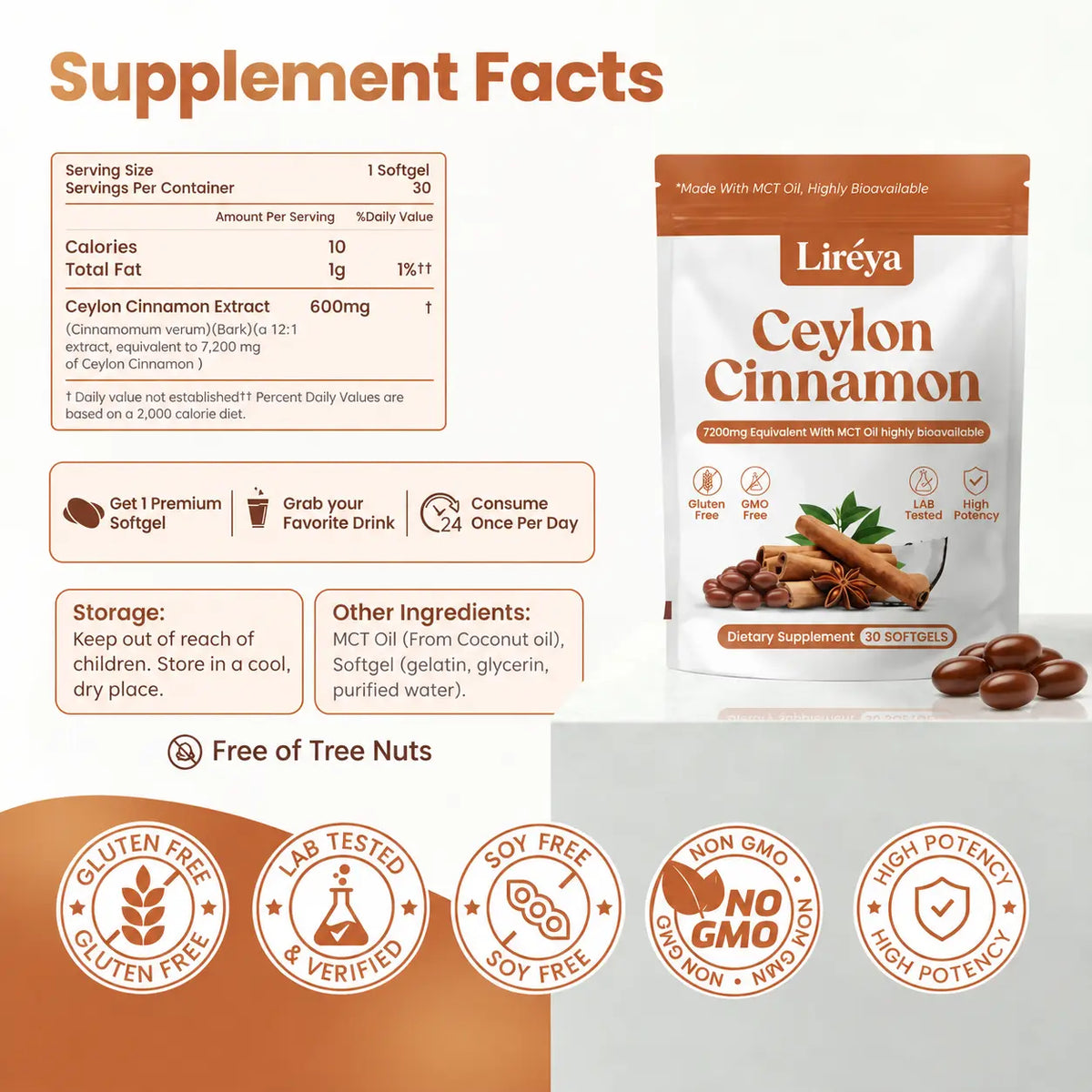 Premium Ceylon Cinnamon with MCT Oil